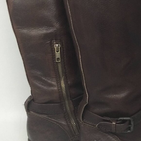 Frye Philip Riding Boots Deep Brown Leather 7B - Picture 8 of 14